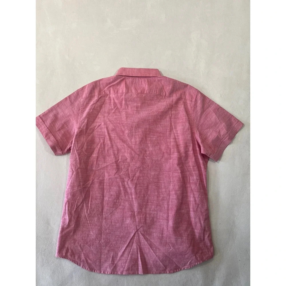 Banana Republic Mens XL Red Short Sleeve Cotton Button Down Shirt NWT